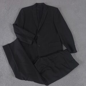 Calvin Klein 2-Piece Suit Mens 44 Long Pants 36x33 Black Suit Coat Slacks Work